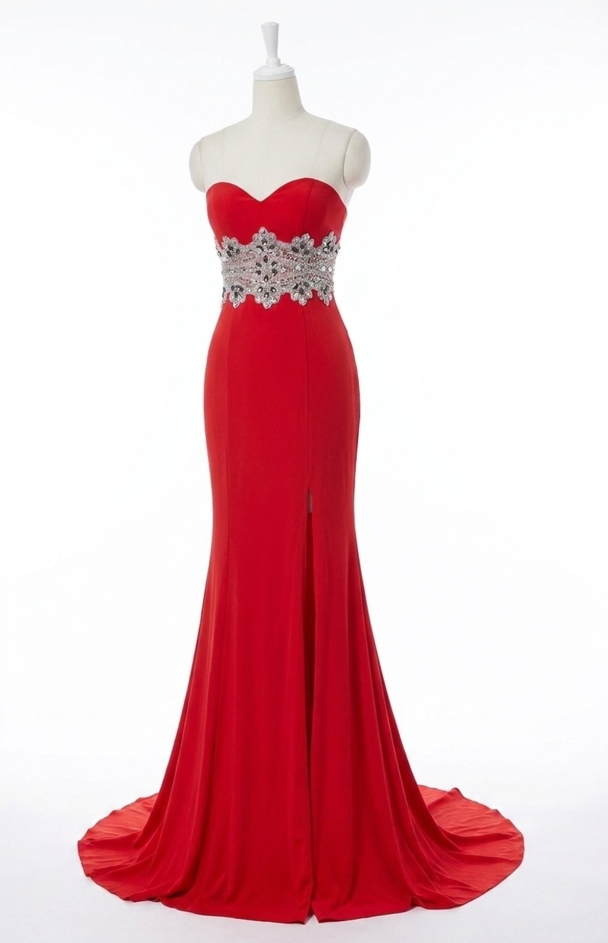 NEW ANGELA & ALISON mermaid prom dress in hot red